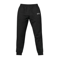 Jogging noir pour homme, coupe droite, logo blanc minimaliste sur la poche avant