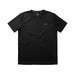 T-shirt noir homme col rond, coupe droite, style minimaliste, logo discret poitrine